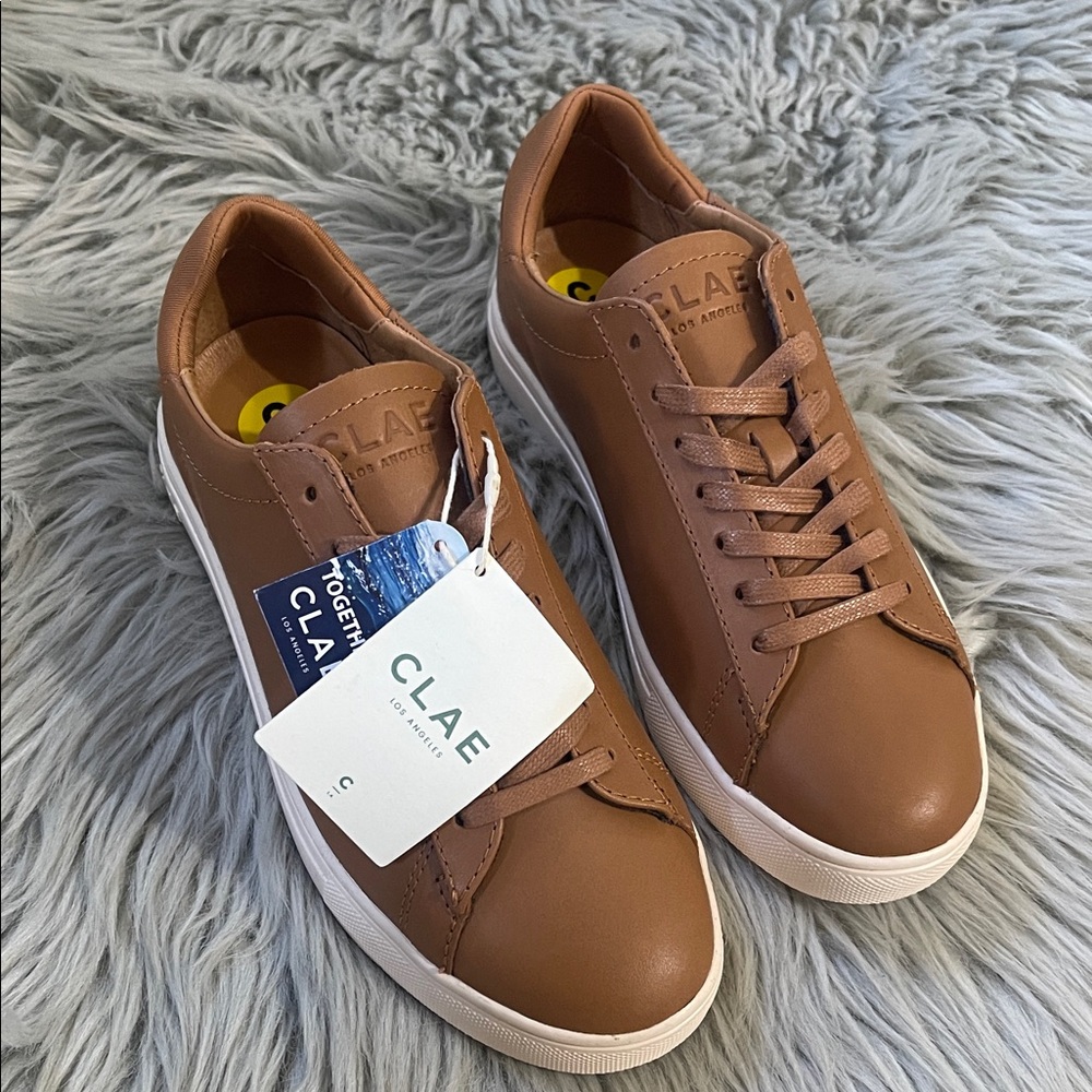 Clae women’s Brown Leather Sneakers